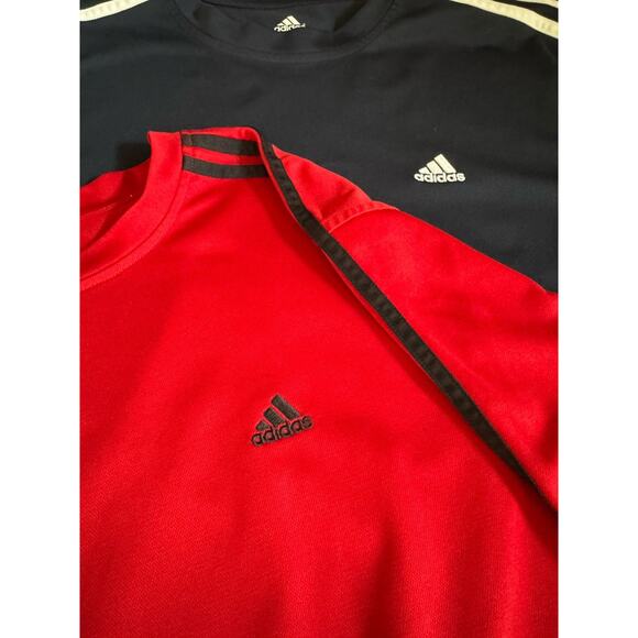 Adidas Men’s Performance Active 360 Gym T-Shirt Lot of 2 Red Navy Size Large L - Picture 1 of 10